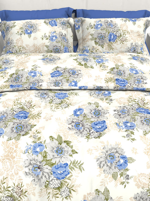 Carmel King 100% Cotton Satin King Size Bedsheet with 2 Pillow Covers - Extra Soft - 220 TC Satin Weave - 1